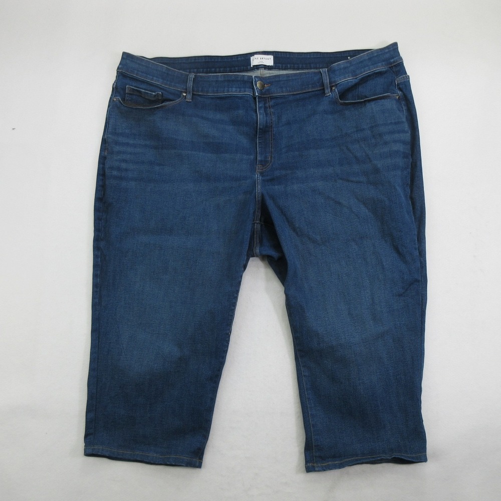 Lane Bryant Women Jeans 34/36 High Rise Curvy Fit Bootcut Crop Blue Denim